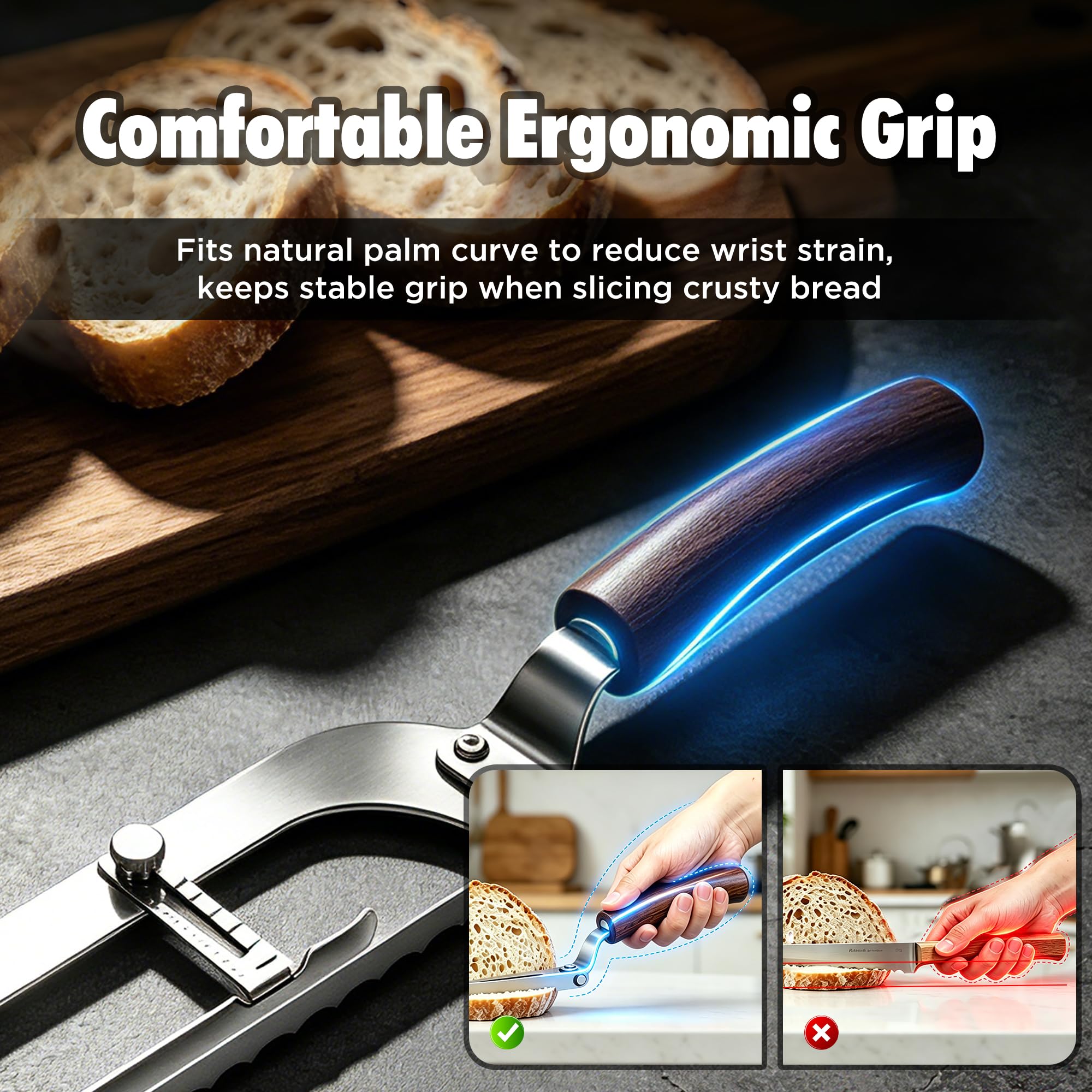 Qvamodo Bread Knife - Perfect Slices Every Time -3