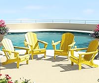 Vista 107 de SERWALL - Silla plegable Adirondack para patio, jardín, exterior, resistente a la intemperie, sillas para hoguera, color naranja