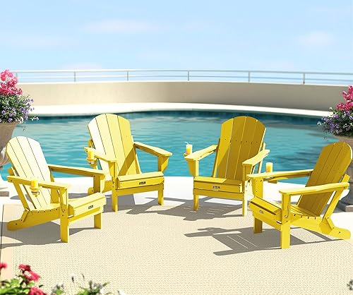 Vista 18 de SERWALL Juego de 2 sillas plegables Adirondack para patio, jardín, exteriores, fogata, color azul marino Zafiro