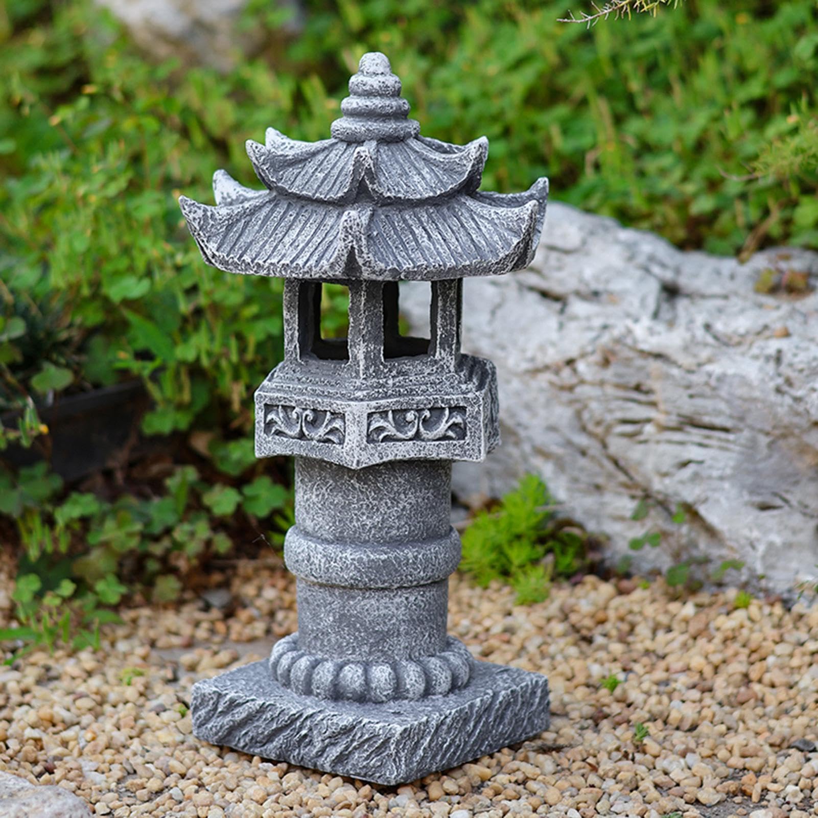 Statue da giardino per esterni, 30 cm, impermeabili, estetiche giapponesi