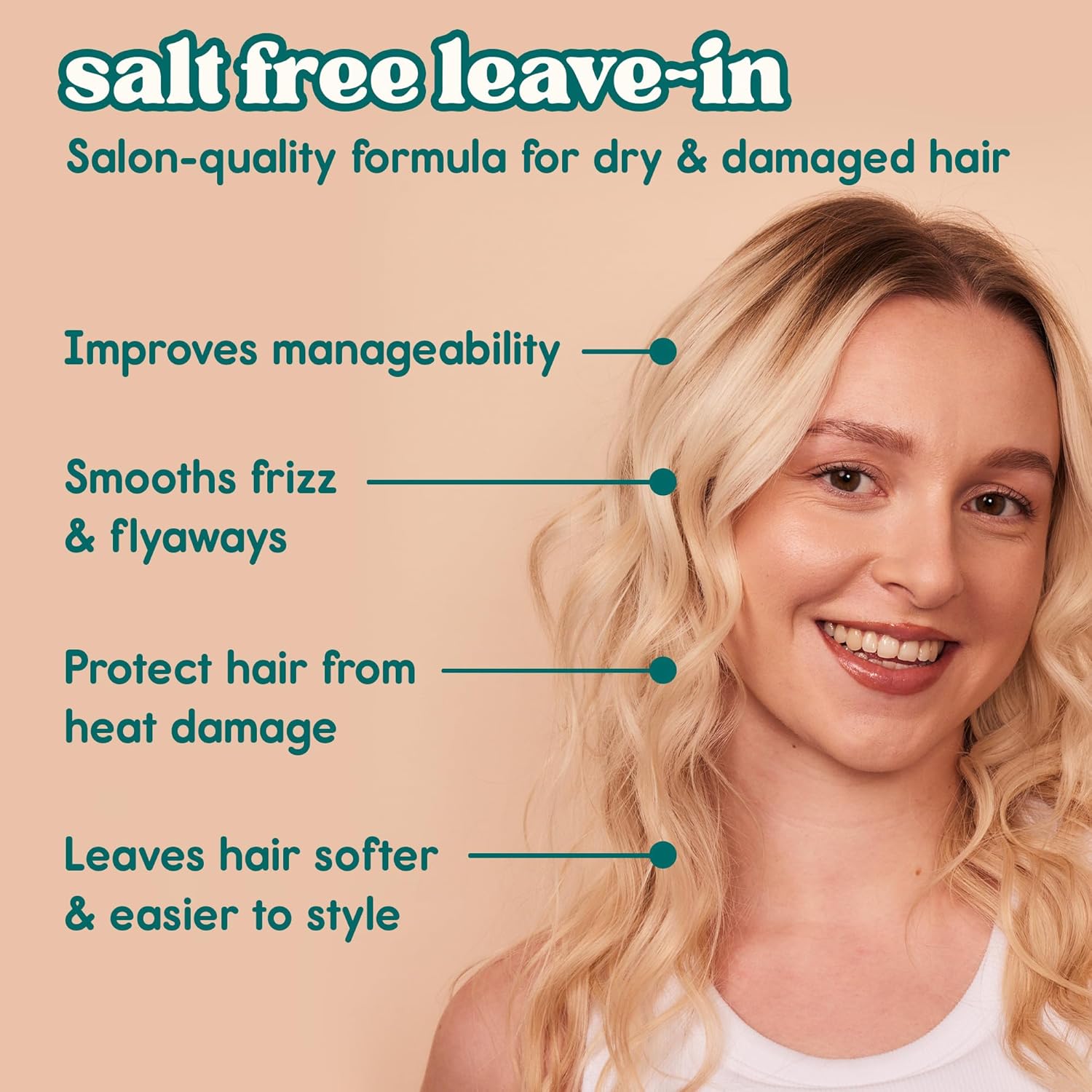 Nature Spell Bond Repair Leave-In Cream, Sulfate & Paraben Free, Reduces Frizz & Protects from Heat Damage, Smoothing & Styling, with Vegan Keratin, Color Safe, For All Hair Types, 10.14 fl oz - Image 2