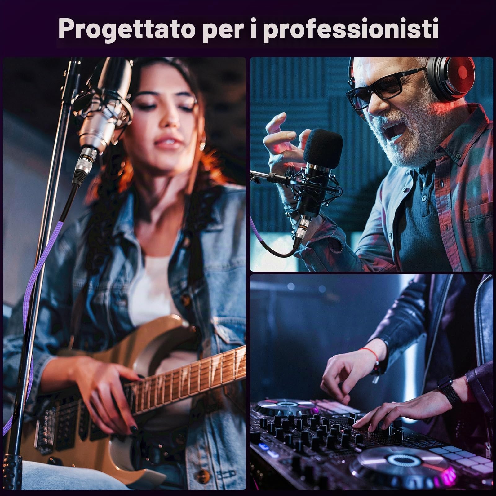 Cavo XLR Bilanciato Microfono 10M 2 Pack, Maschio a Femmina 3 Poli Cavi XLR Cannon Connettore per Microfono, Mixer, Studio di Registrazione