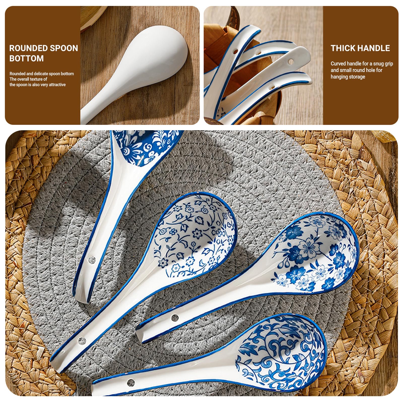 Cuillère En Céramique Japonaise Cuillères À Soupe Ramen Japonaises