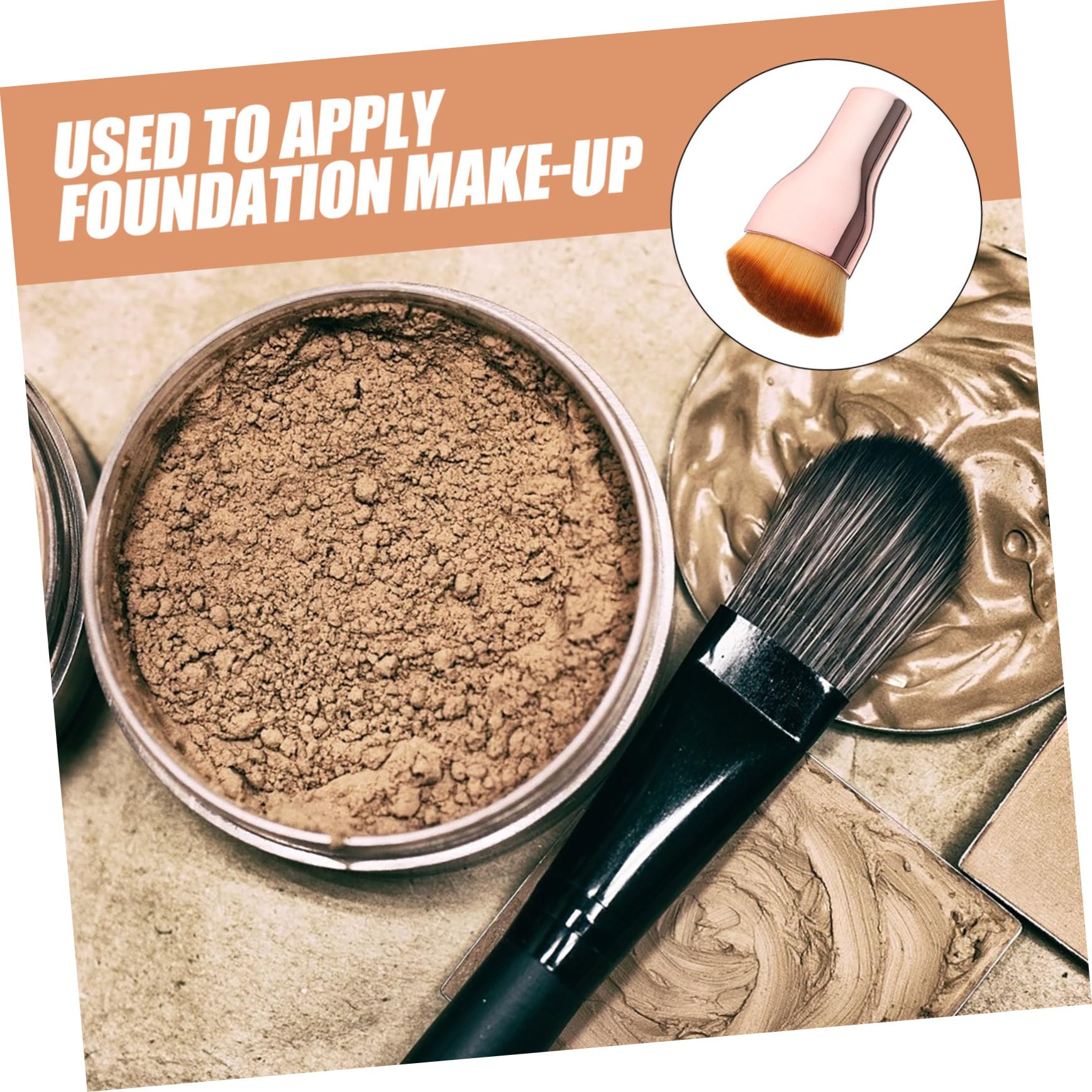 Healeved 5pezzi Pennello Per Fondotinta Portatile Pennello Da Trucco Compatto Per Donnper Applicazione Di Fondotinta Liquido e Makeup Uniforme Facile Da Pulire Per Viaggi