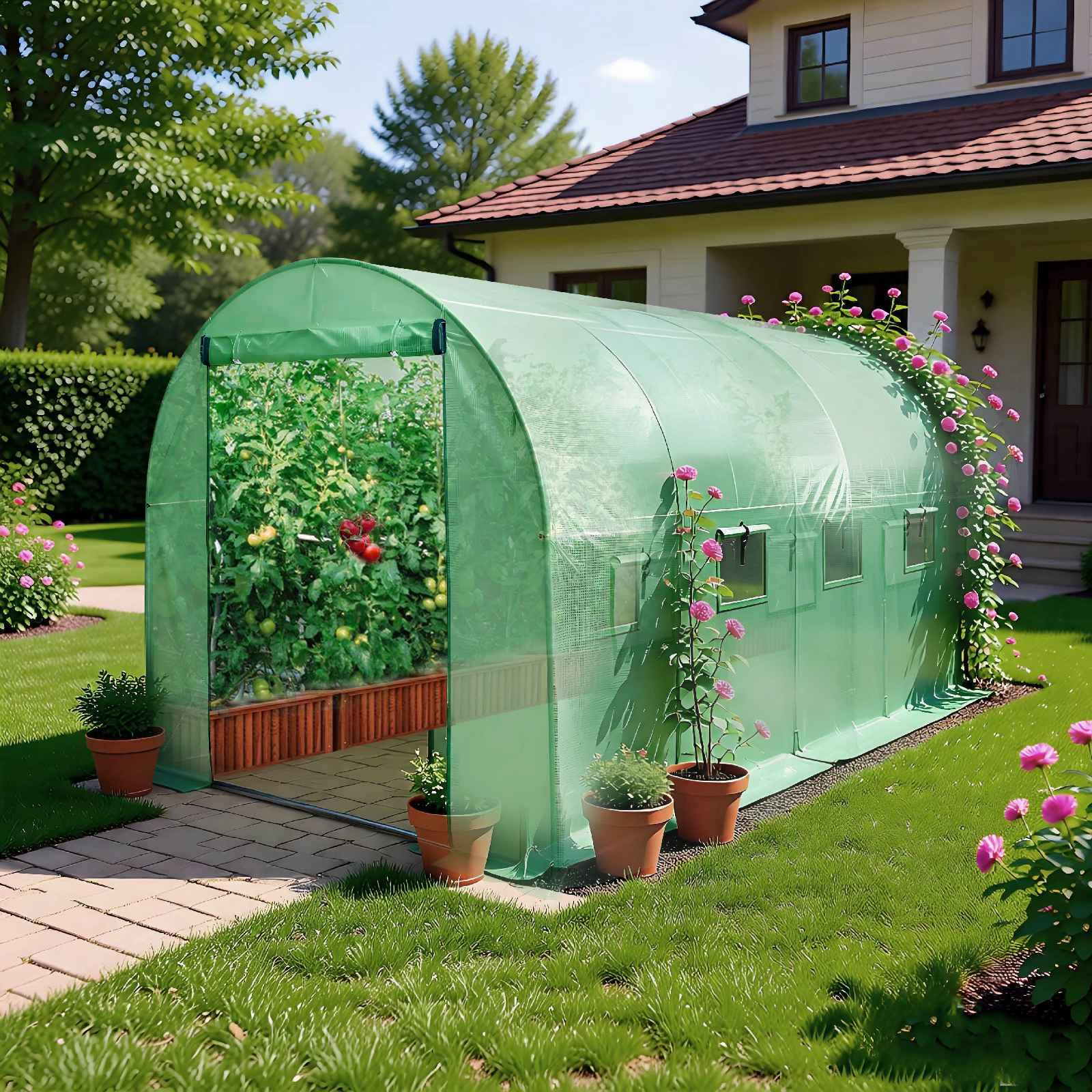 BIRCHTREE 4m x 2m x 2m Non-Rust Greenhouse Stainless Steel Frame