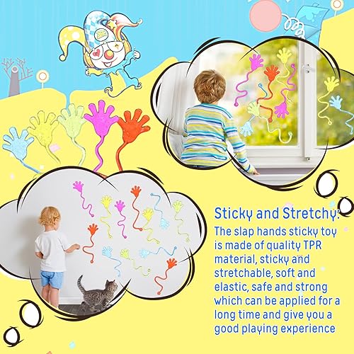 Miniatura 5 de 200 piezas de mini juguetes de manos adhesivas con purpurina a granel, elástico, manos adhesivas, regalos de fiesta para el día de San Valentín,