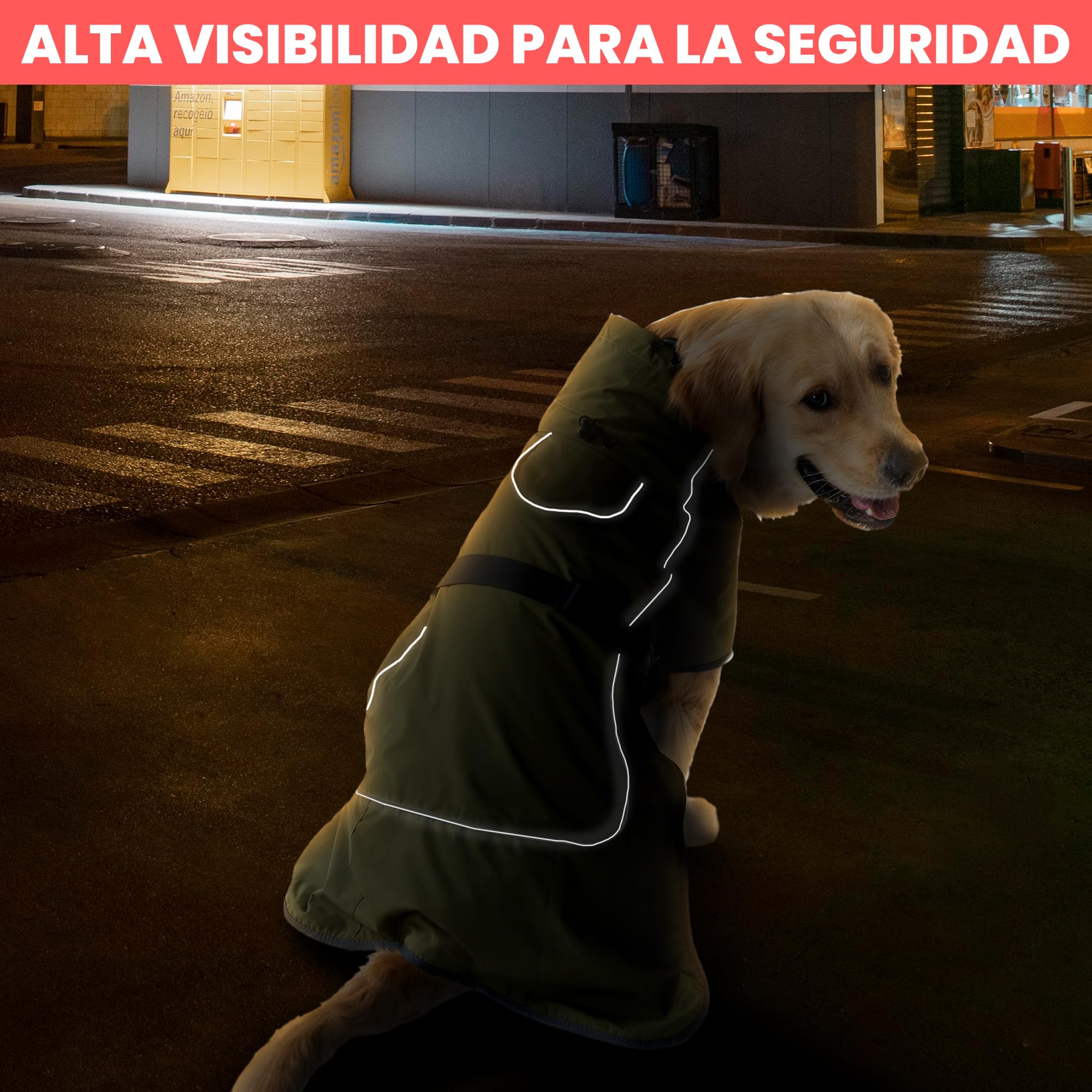 DOGOPAL Abrigo impermeable para perros, abrigo de invierno y abrigo para perros con forro polar, reflectante y resistente al viento, chubasquero para perros pequeños, medianos y grandes, perfecto para