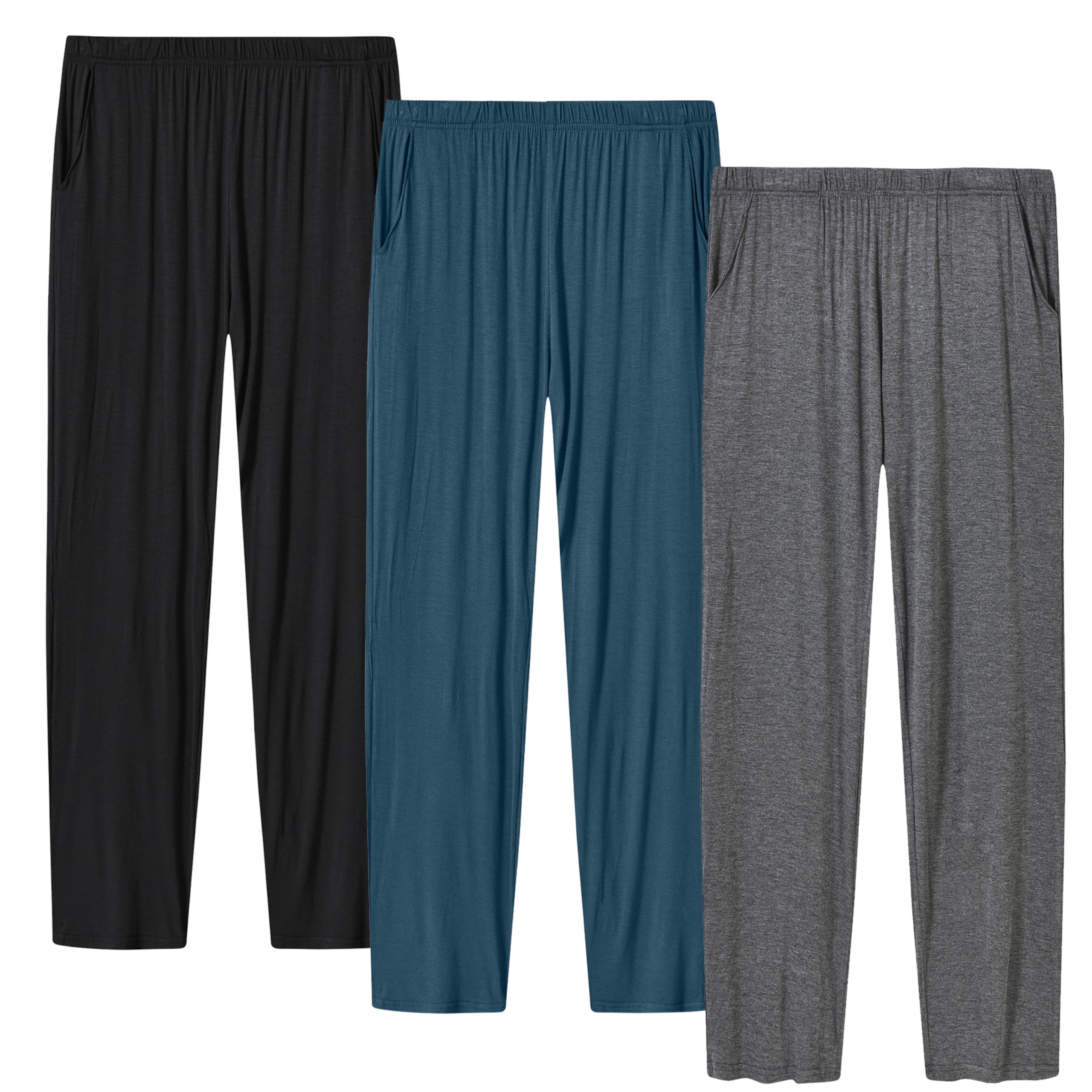 MoFiz Femme Bas de Pyjama Doux Pantalon Long d'Intérieur Décontracté Vêtements de Nuit Dormir avec Poches