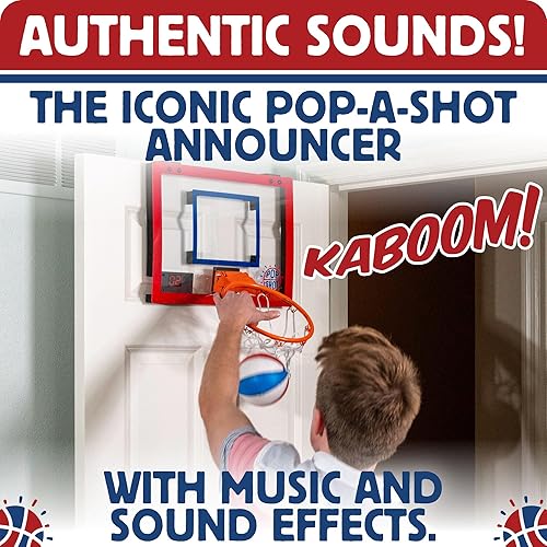 Miniatura 6 de Pop-A-Shot Super Slam - Mini aro de baloncesto para adultos  2 pelotas de baloncesto incluidas y bomba  Construido para volteos  Borde de ruptura