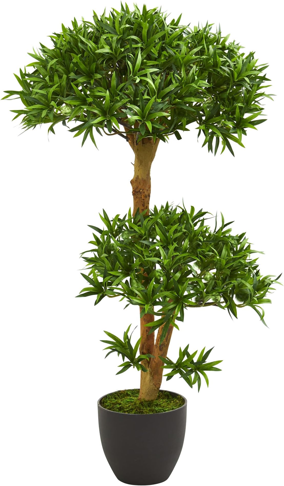 Nearly Natural3’ Bonsai Styled Podocarpus Tree Artificial Plant, Green