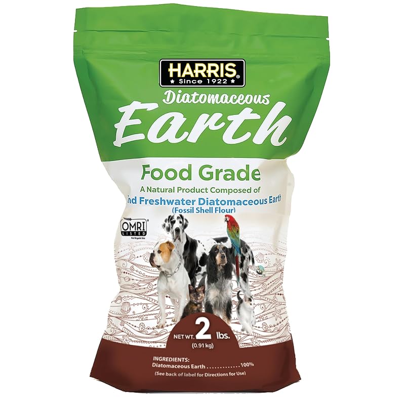 Terra diatomácea em pó para cães, gatos e cavalos HARRIS FGPET-2, 907 g