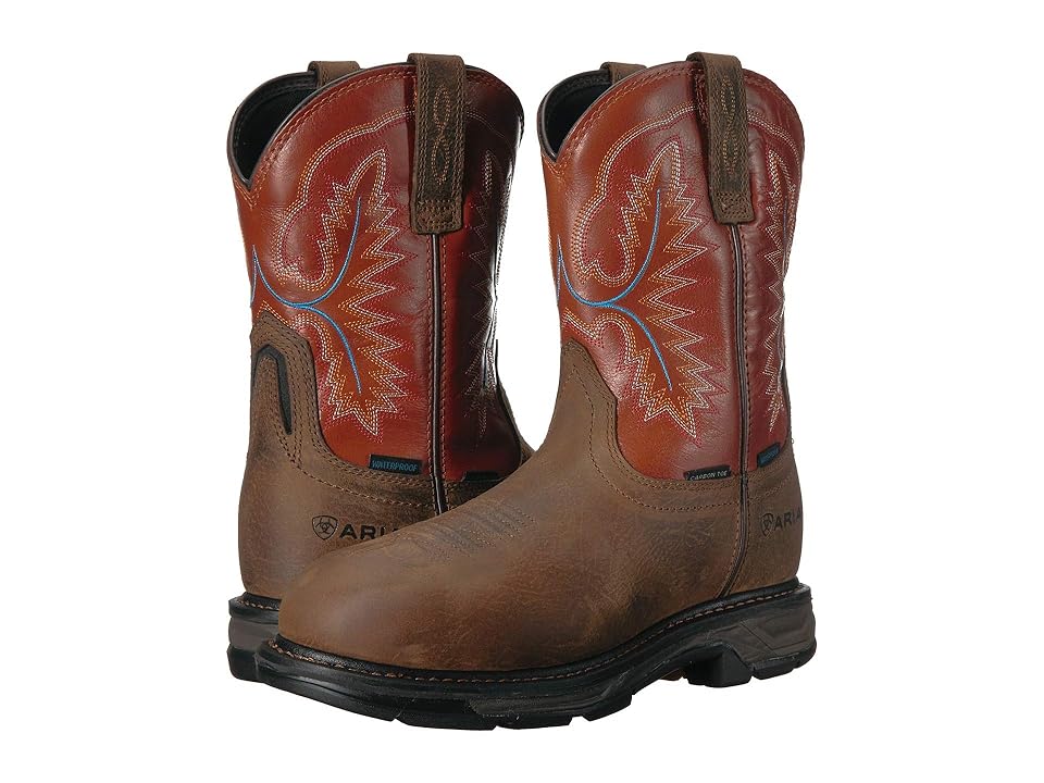 

Ariat Workhog XT Pull-On H2O Carbon Toe (Rye Brown/Brick) Men's Work Boots