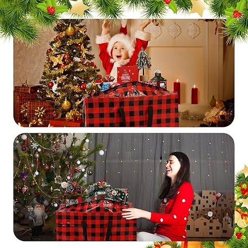 Miniatura 3 de Yeshone 6 bolsas de almacenamiento de Navidad extra grandes, 27 x 20 pulgadas, organizador de alta resistencia, bolsa de almacenamiento de Navidad