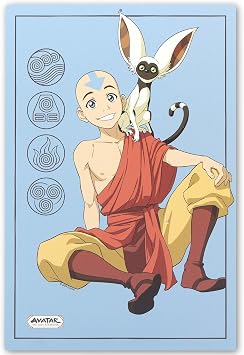 Avatar The Last Airbender Aang and Momo Metal Sign - Fun Avatar Wall Art for Home