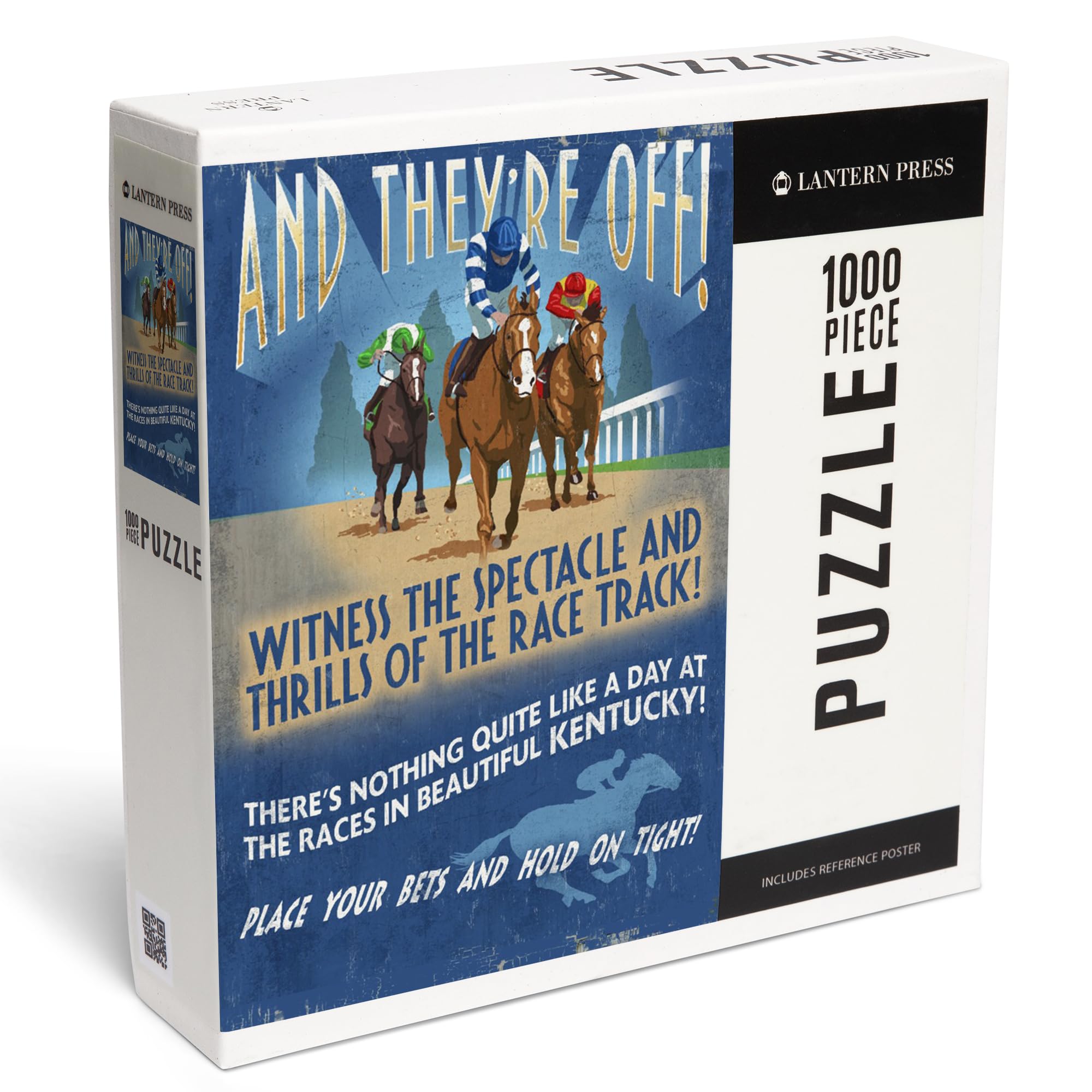 Louisville, Kentucky, Horse Racing Vintage Sign (1000 Piece Puzzle, Challenging Jigsaw Puzzle for Adults, Made in USA)