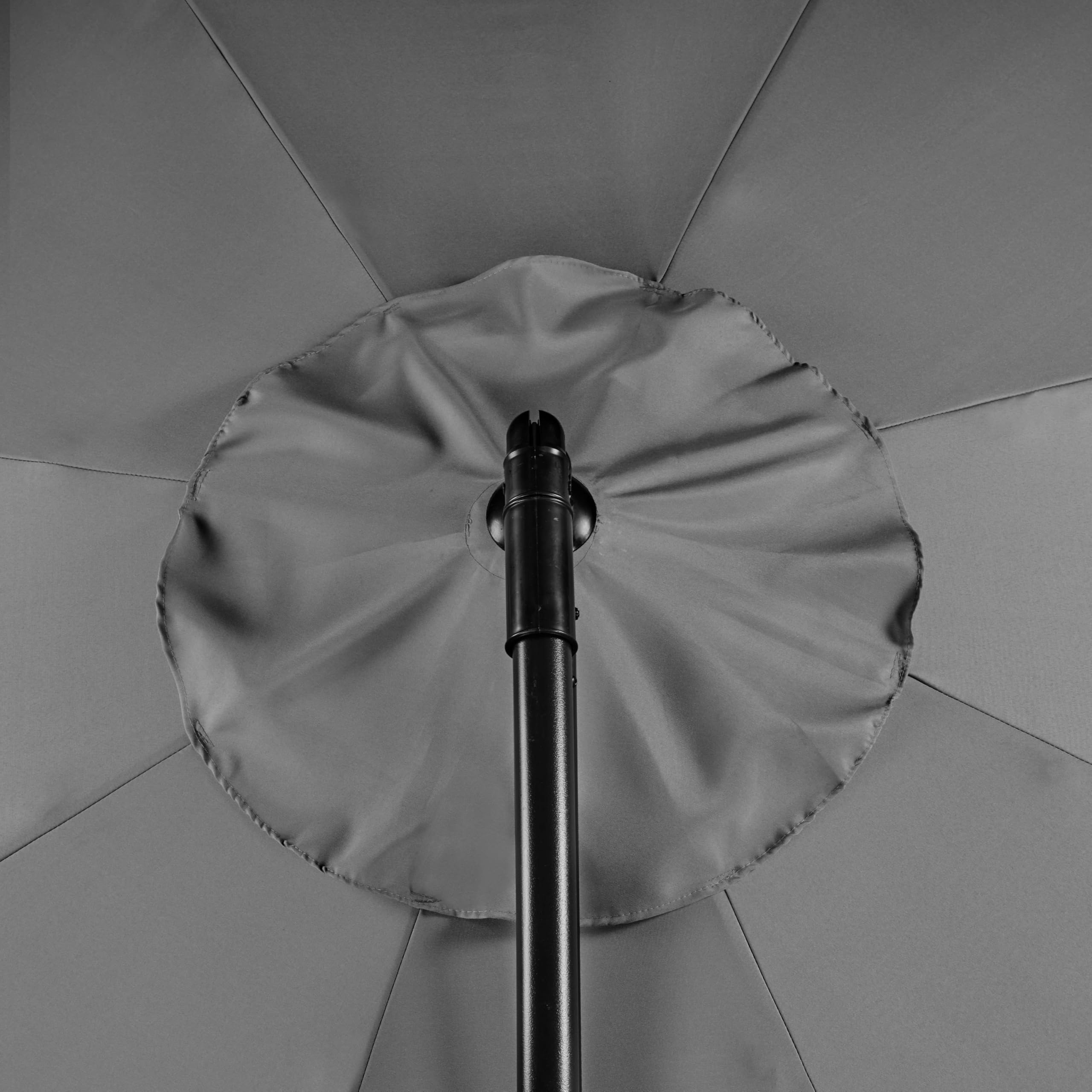 Yaheetech Parasol ogrodowy na zewnątrz Ø 3 m zdecentralizowany z krzyżową podstawą z korbą 8 drążków duża osłona przeciwsłoneczna wodoodporna ochrona przed promieniowaniem UV poliestrowa plandeka