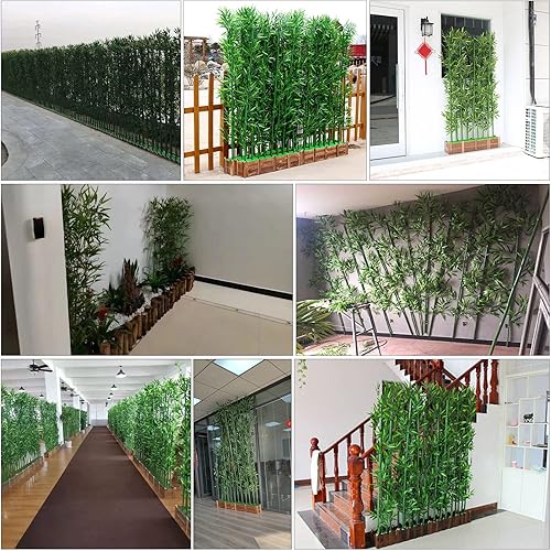 Miniatura 3 de Terrace Simulation Pantalla ornamental de entrada de bambú, plantas artificiales falsas, separador de habitación, barrera de privacidad para