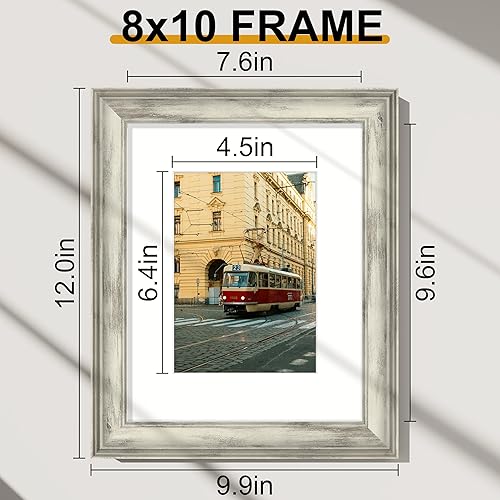 Miniatura 2 de Vittanly - Juego de 2 marcos de fotos de 8 x 10 pulgadas, marco de fotos vintage ornamentado para pared o mesa, muestra fotos de 5 x 7 pulgadas con