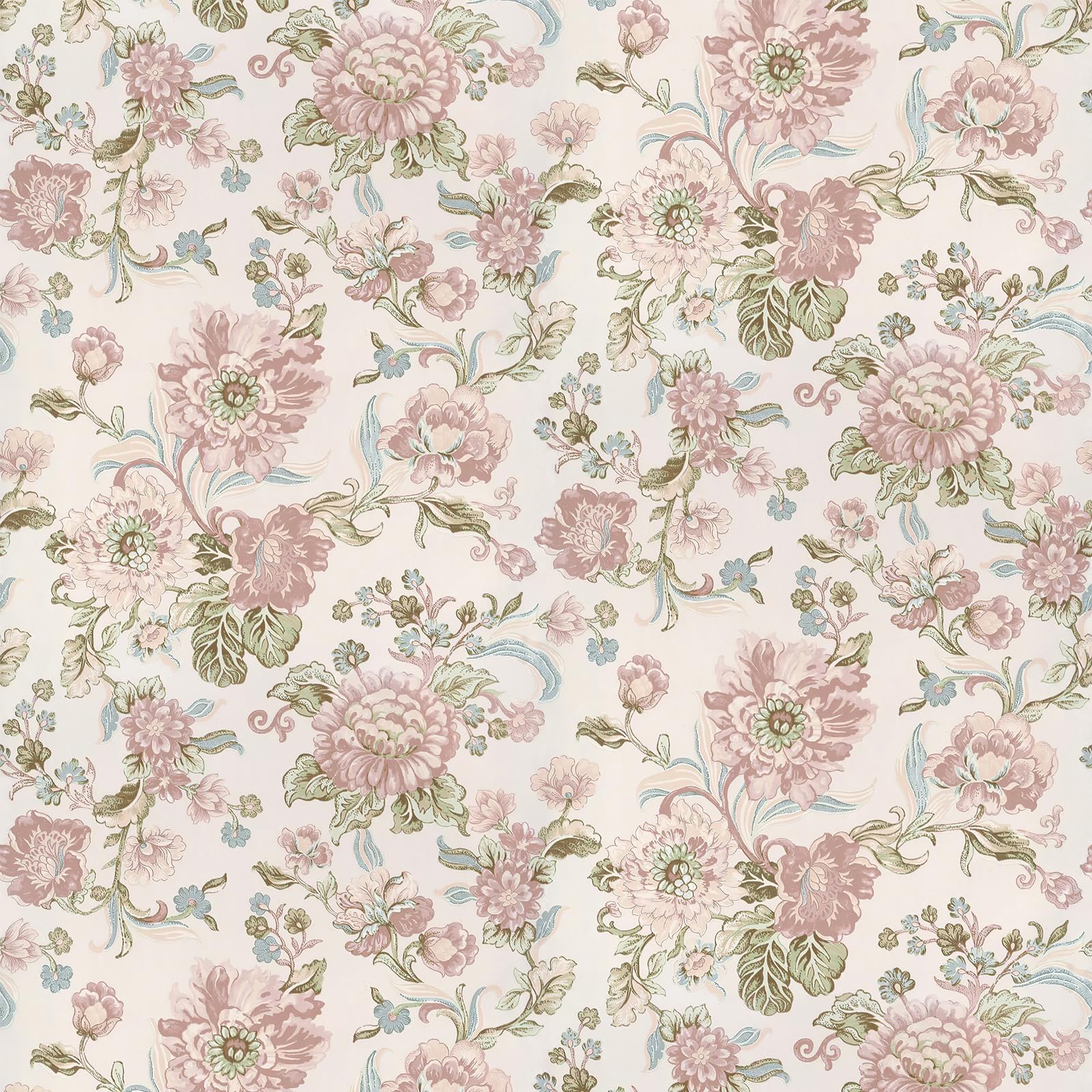 FLUGGER Vintage French Damask Peel and Stick Wallpaper Green Floral Textured Removable Self Adhesive Contact Paper for Bedroom Bathroom Cabinets Home