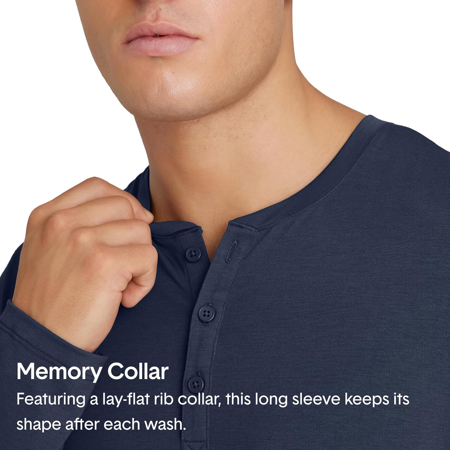 Tommy John Men's Second Skin Modal Long Sleeve Henley Sleep Top - Image 4