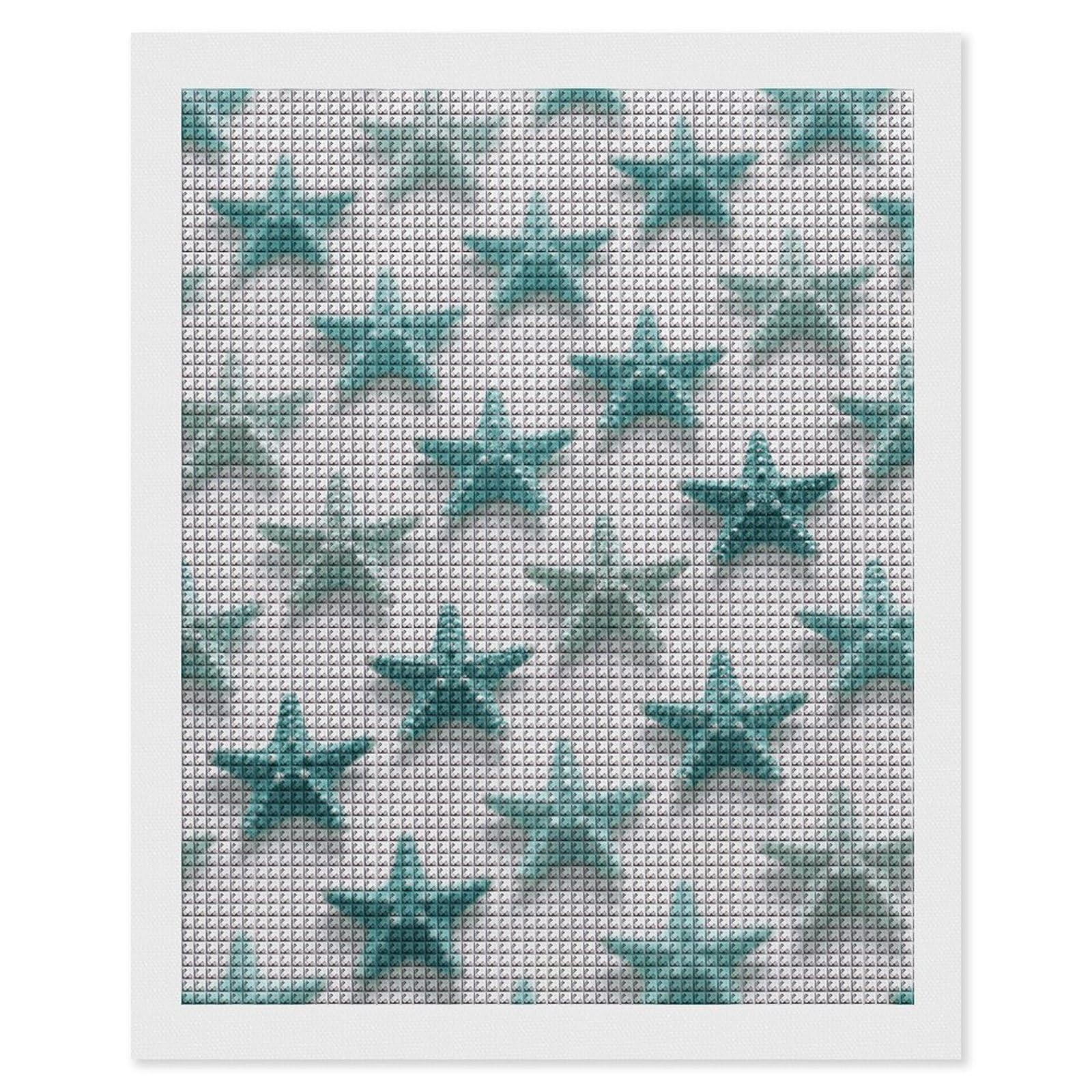 FodPand Starfish 5D Diamond Painting Kits for Adults Beginners Full Drill Square Diamond Dots Pictures Gem Art Supplies for Home Wall Room Decoration DIY Craft Set Gift 16x20