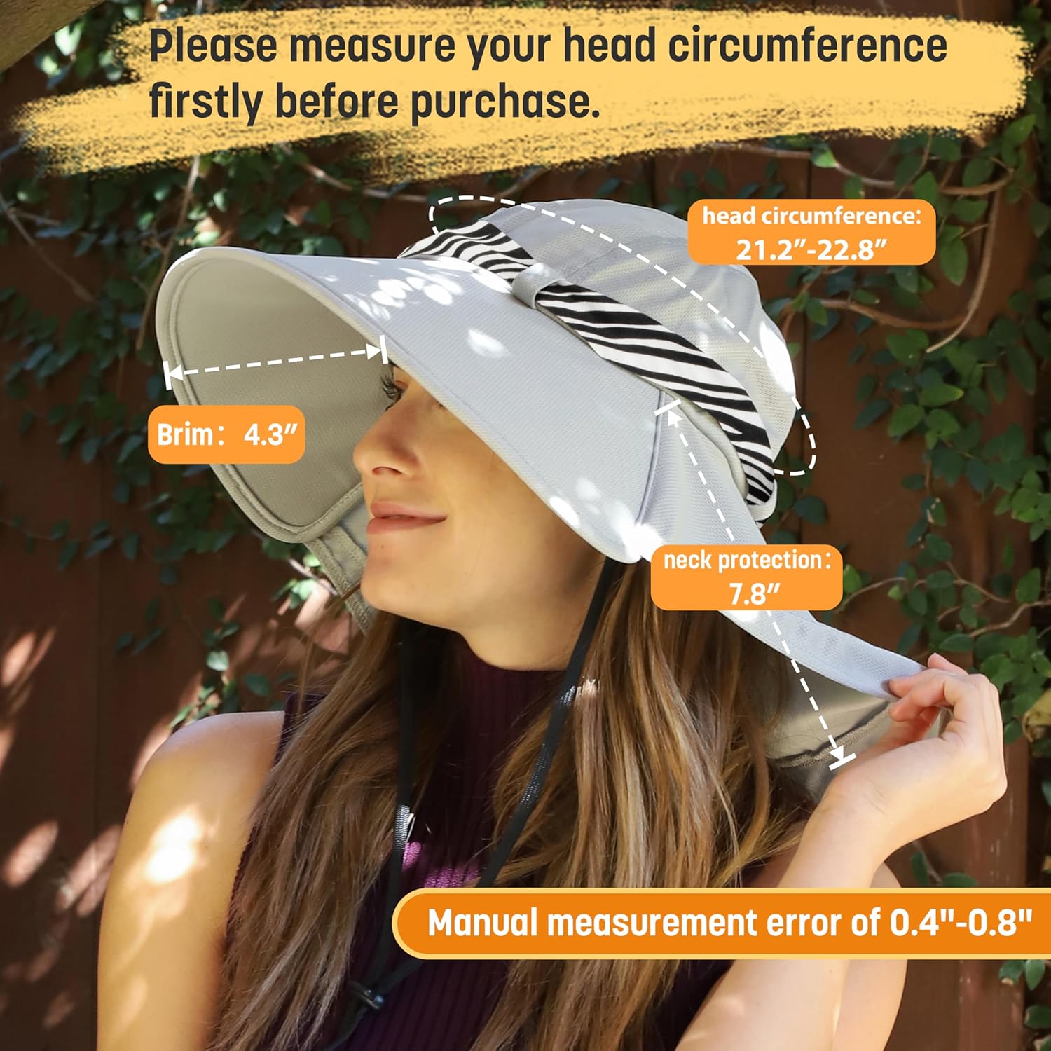 Solaris UPF 50+ Wide Brim Sun Hat for Women - Small Size Packable Lightweight, Floral Scarf Cooling Hat with Neck Flap - Image 6