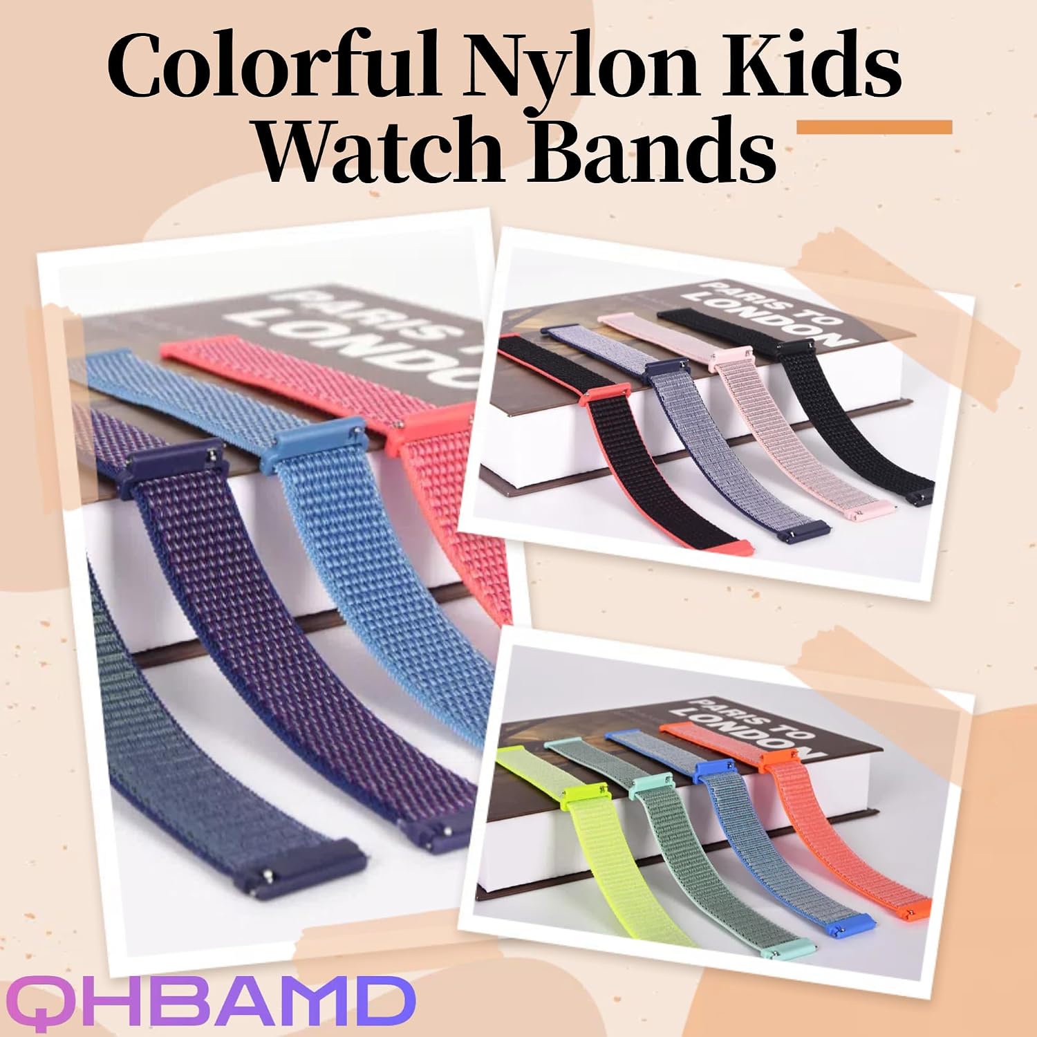 3 Pack Adjustable Nylon Watch Bands, Compatible with Gabb/Gizmo/SyncUP Watches, Soft Breathable Hook & Loop Straps image 5