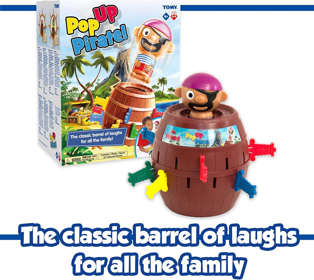 TOMY Pop Up Pirate Classic Children's Action Board Game, Family and Preschool Kids Game for Children 4, 5, 6, 7, 8 Year Old Boys Girls Adults,Packaging may vary, Wood - Choc Brown — view 7