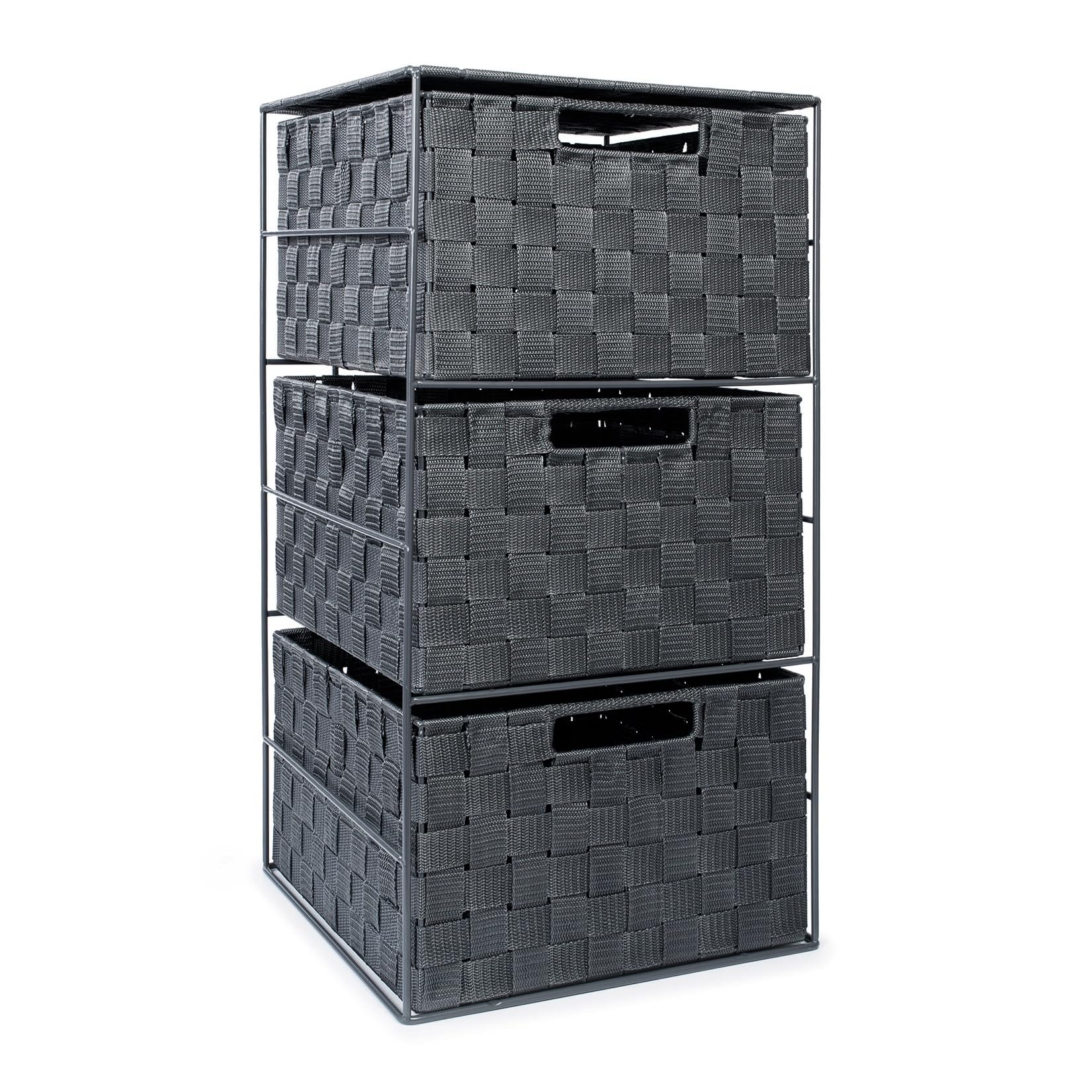 EHC 3 Drawer Large Storage Unit Cabinet for Bedroom/Bathroom - Grey