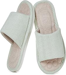 Pantofole Donna Uomo Comode Memory Foam Traspirante Cotone Ciabatte Antiscivolo Punta Aperta Scarpe da Casa Slippers Estate