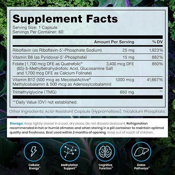 Pure Therapro Rx Methyl B Complete, Vitamin B Complex, 60 Capsules
