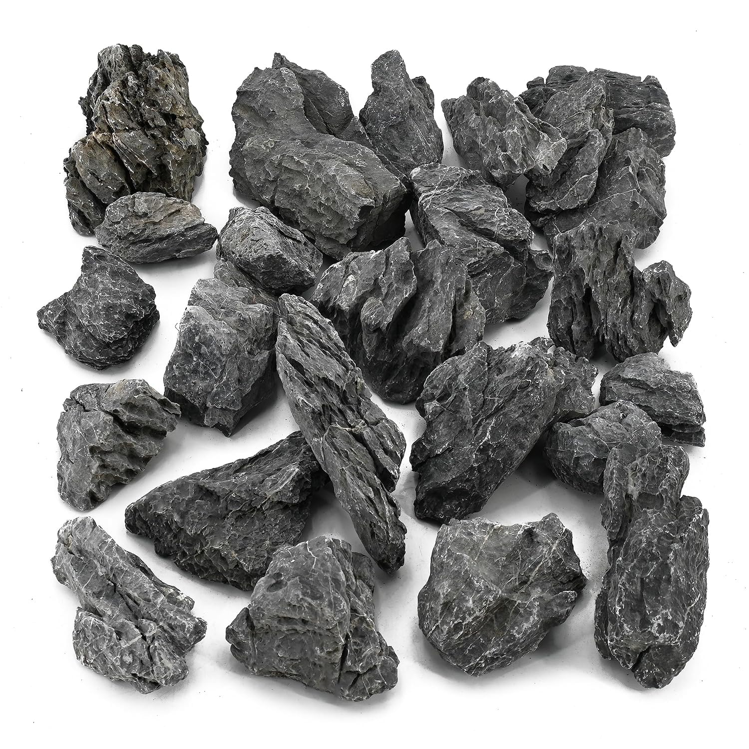 RUKDA Seiryu Rocks for Aquarium Aquascaping – Premium Grey Stone for Planted Tanks, Terrariums, Iwagumi Style Layouts, Hardscape Decor, Bonsai & Garden Landscaping - 5 Kg