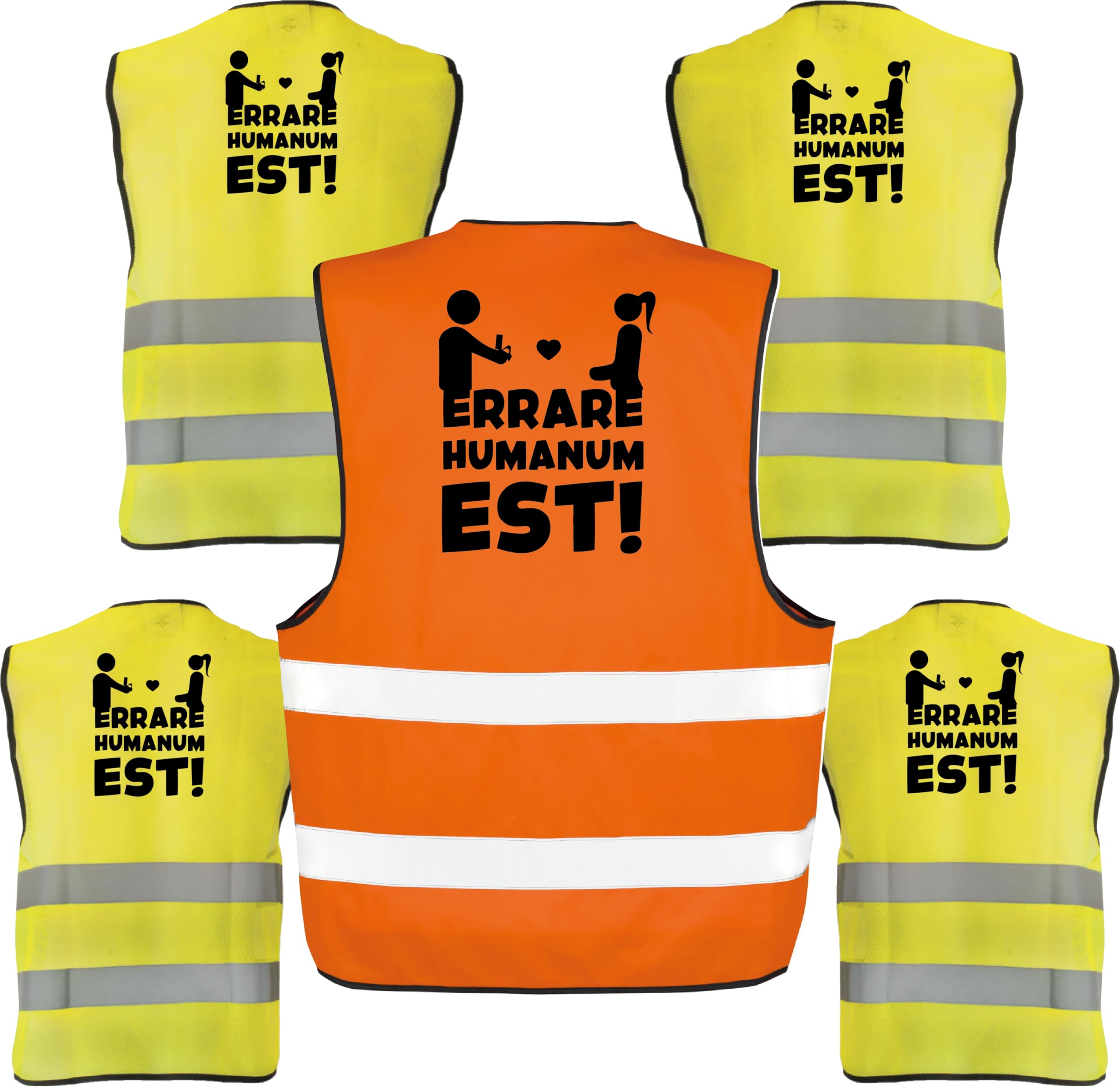 D&Vlab Kit Pacchetto Gilet per Addio al Celibato Gadget Divertente Personalizzabile per Amici e Sposo Costume Scherzi Festa Matrimonio ''ERRARE HUMANUM''