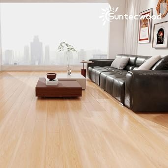 SPC Click Lock Luxury Vinyl Flooring Plank 5mm | 43 x 7 LVP Floating Floor Tiles (342.9 Sq.ft) | Rigid Core Planks for Indoor Use, Waterproof | 16 Boxes/Cherry Wood