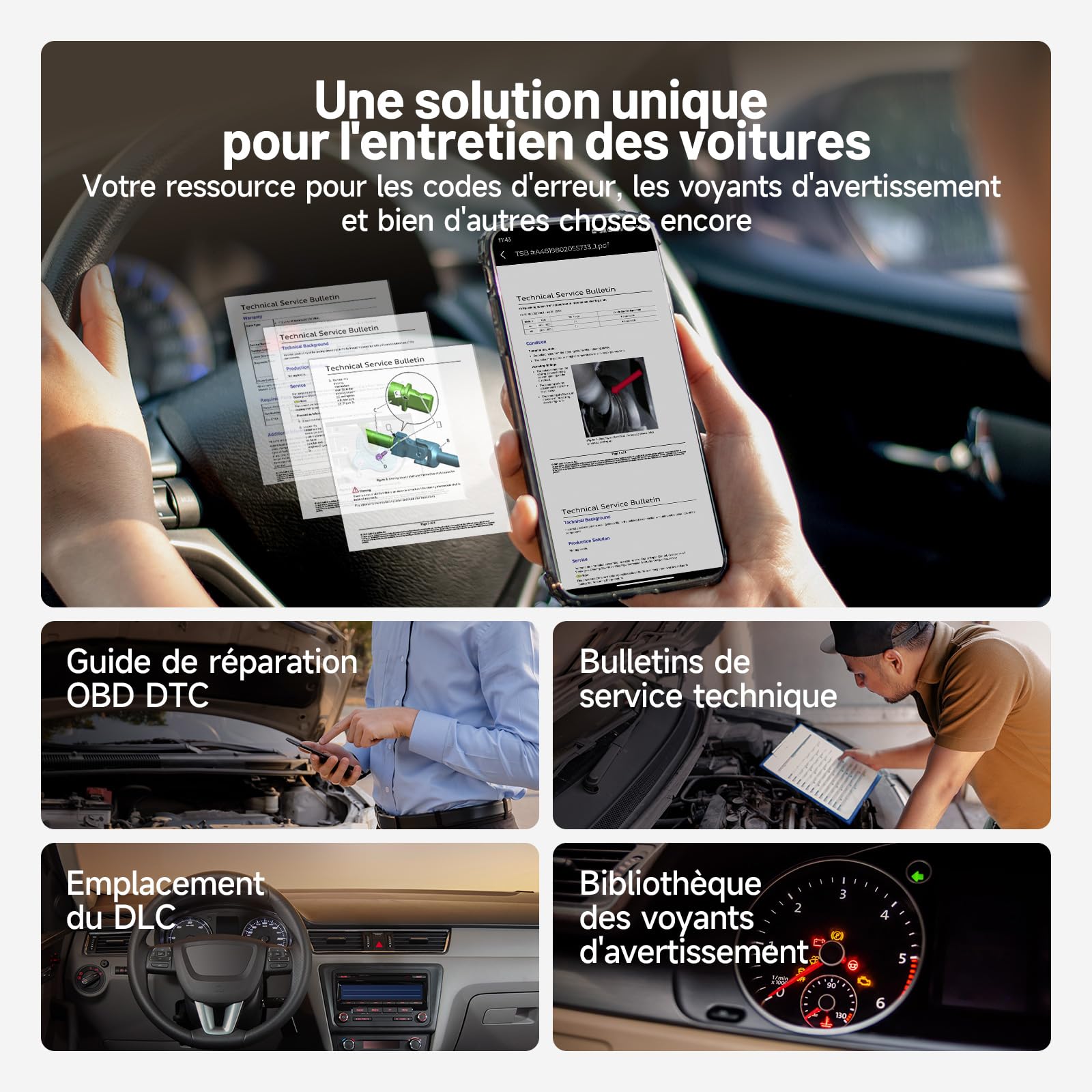 TOPDON Carpal-A Valise Diagnostic Auto, Scanner OBD2 Tous systèmes, Diagnostic Voiture Bluetooth sans Fil, 6 Services de Réinitialisation, AutoVIN, Inspection Moteur, Smog Check, Guide de Réparation