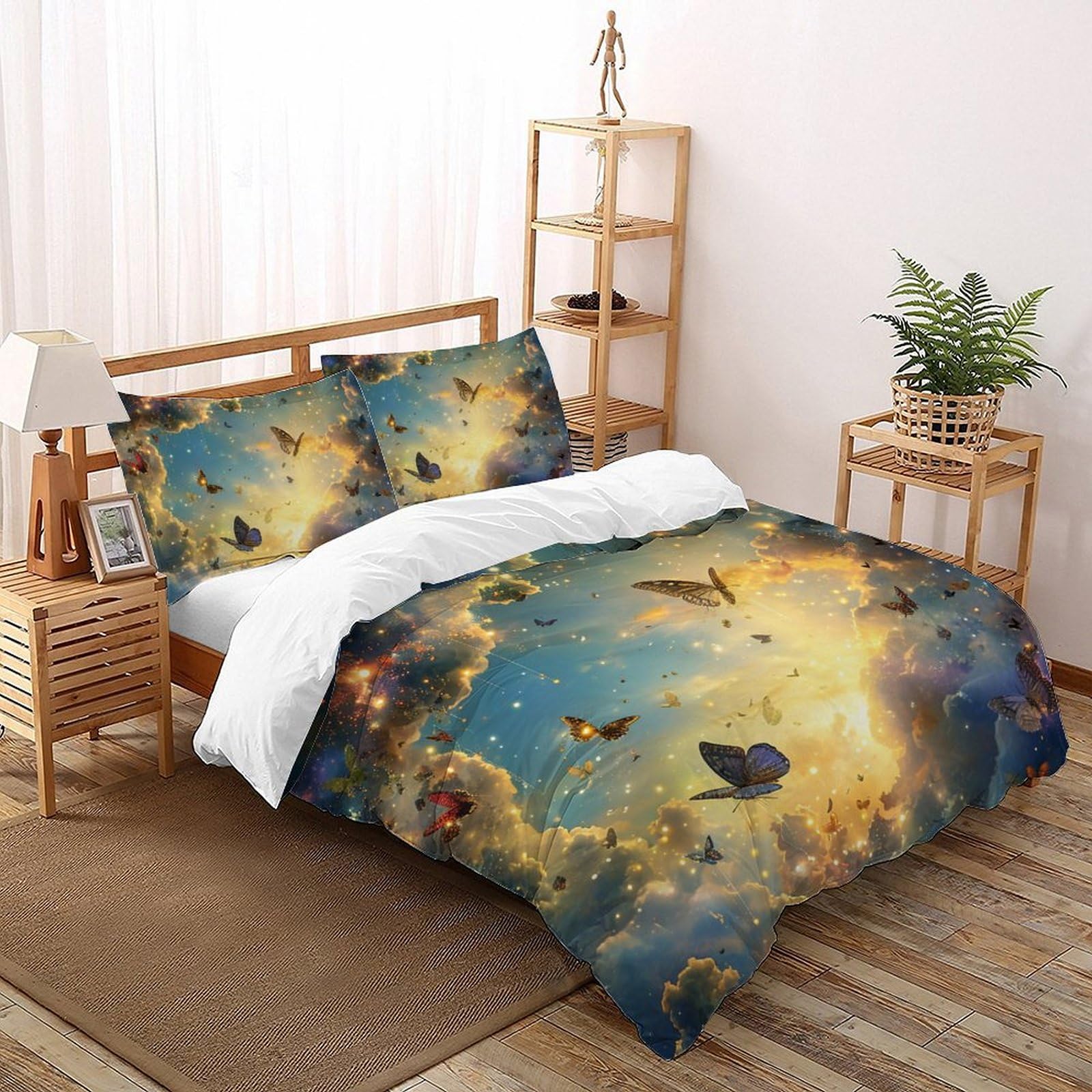 Parure de lit microfbre 260x220cm motif animal printed avec housse de couette super king size