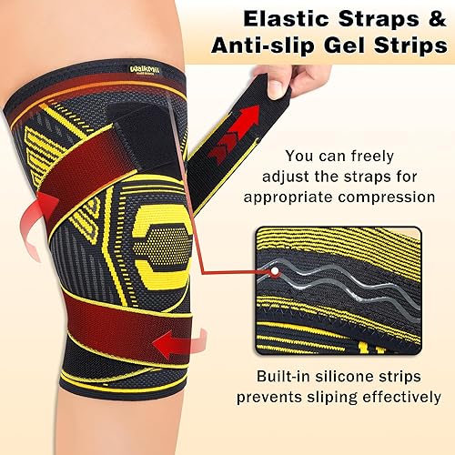 Miniatura 2 de Rodillera de cobre para mujeres y hombres (1 par), manga de compresión de rodilla con correas para dolor de rodilla, desgarro de menisco, artritis,