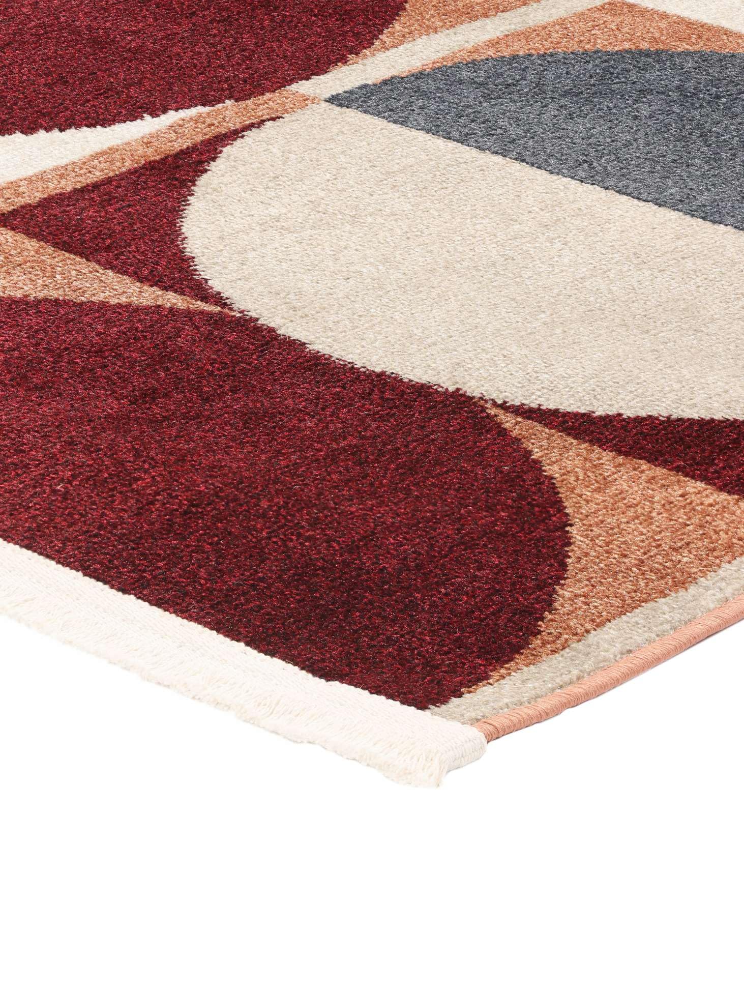 RugVista Jeff, Tapis, Modernes, 200 x 300 cm, Rectangulaire, Poil Ras, Salle de séjour, Chambre, Lavage en Machine, Rouge