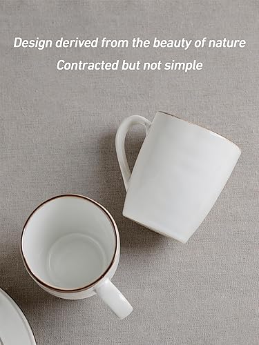 Miniatura 3 de famiware Aurora - Juego de 4 tazas de café de 14 onzas, tazas de cerámica, tazas para cocina, capuchino, café con leche, esmalte reactivo, aptas