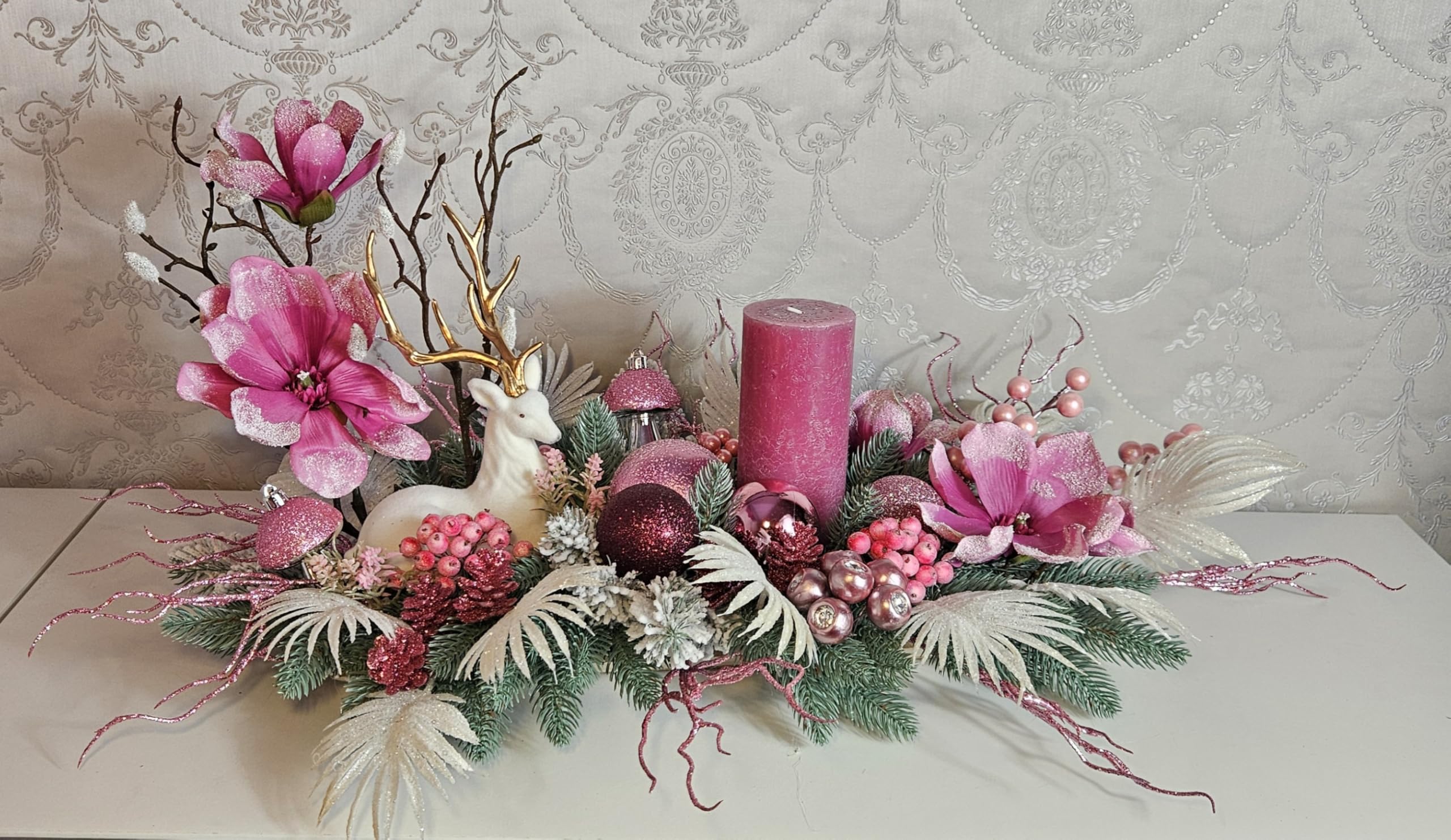 Weihnachtsgesteck + Adventdekoration Kamingesteck, Chrismes, Weihnachtsdeko Weihnachtsblumen Tischdekor, Tischgesteck, Winterdekor,Advent