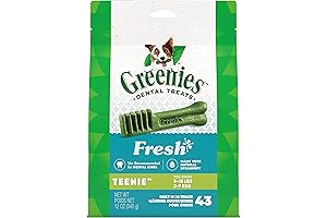 Teenie Greenies Dental Treats for Dogs - Mint Fresh Flavor, 12 oz. Pack (43 Treats)