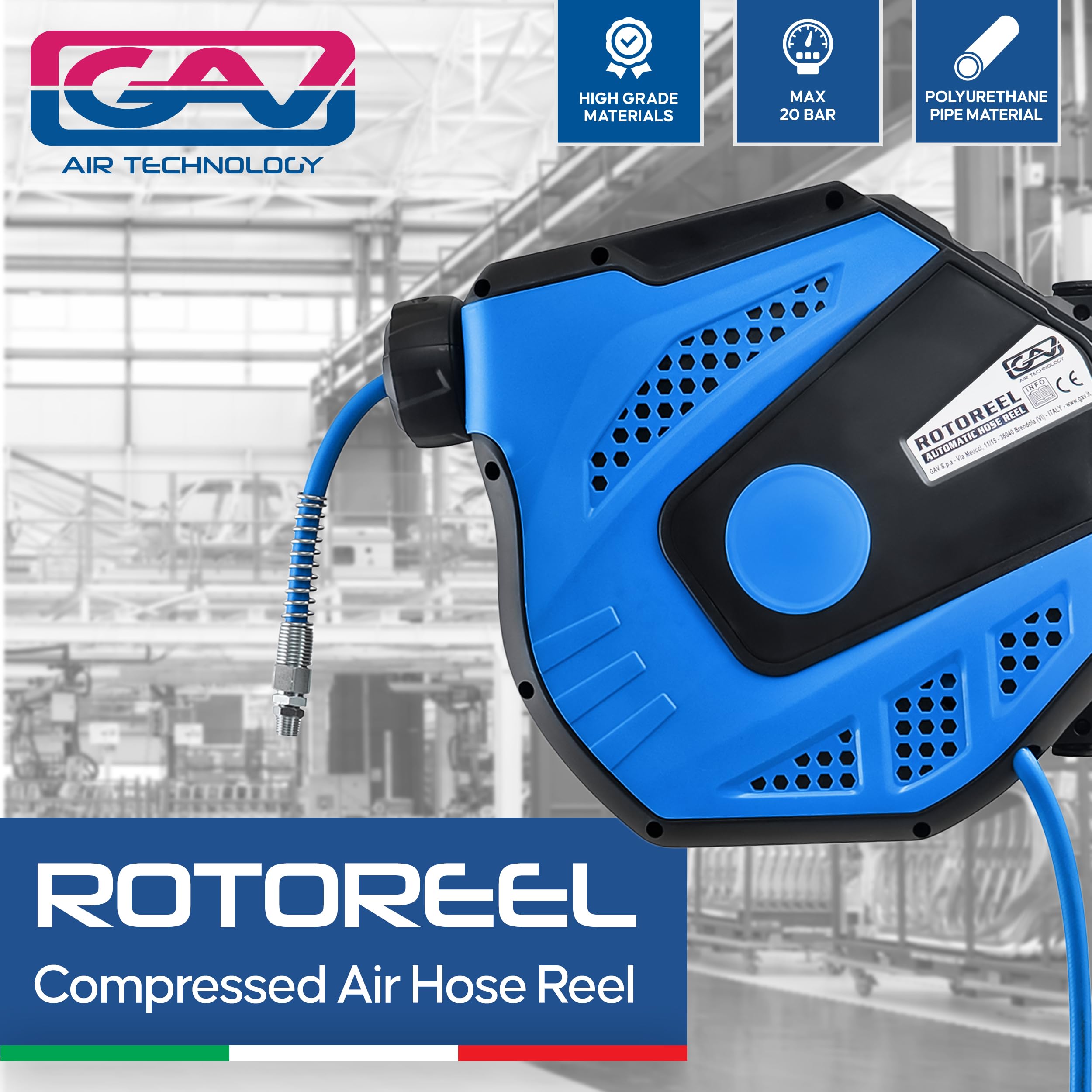 GAV Avvolgitubo Professionale Aria Compressa