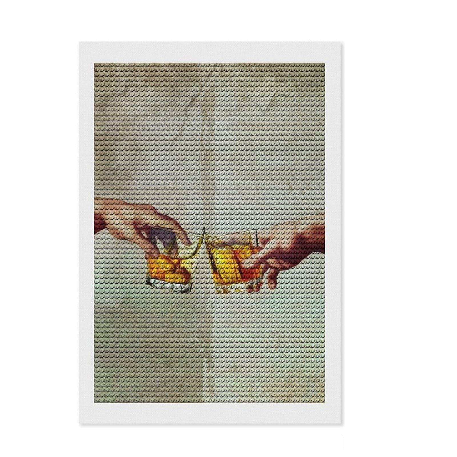 Junmoney The Creation of Whiskey Diamond Style Art Kit 8"x12", Farmhouse Decor, Relaxing DIY, with Tool Kit, Thoughtful Present, DIY