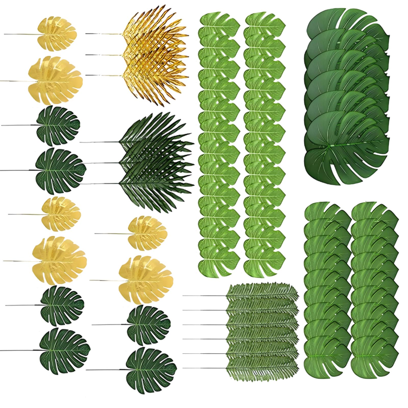 Buxuaaaa 72Pcs Artificial Monstera Vase Flower Arrangements Reaslitic Monstera for Wedding Party Table Centerpieces Foliage Arrangement Collection