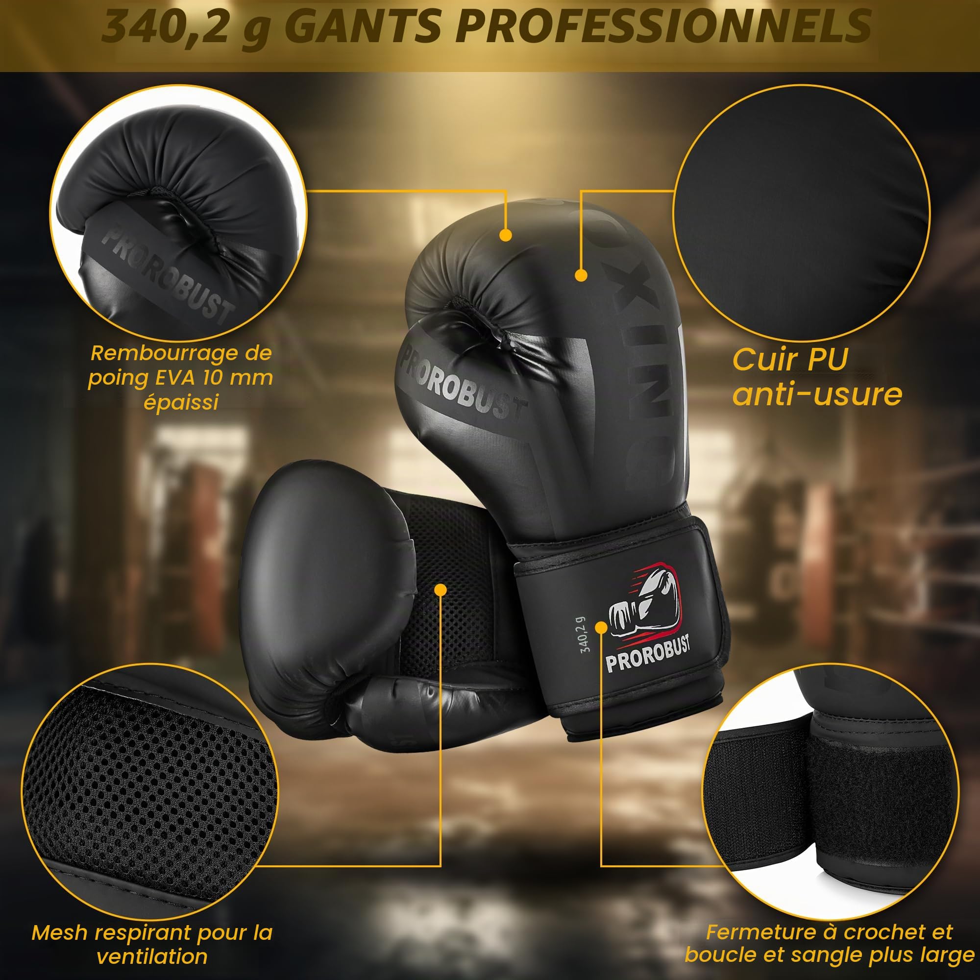 Sac de Frappe Oxford, 120 cm Lourd pour Adultes avec Gants de 12 oz pour MMA, Kickboxing, karaté, entraînement à Domicile (Non rempli), Noir, 120 cm