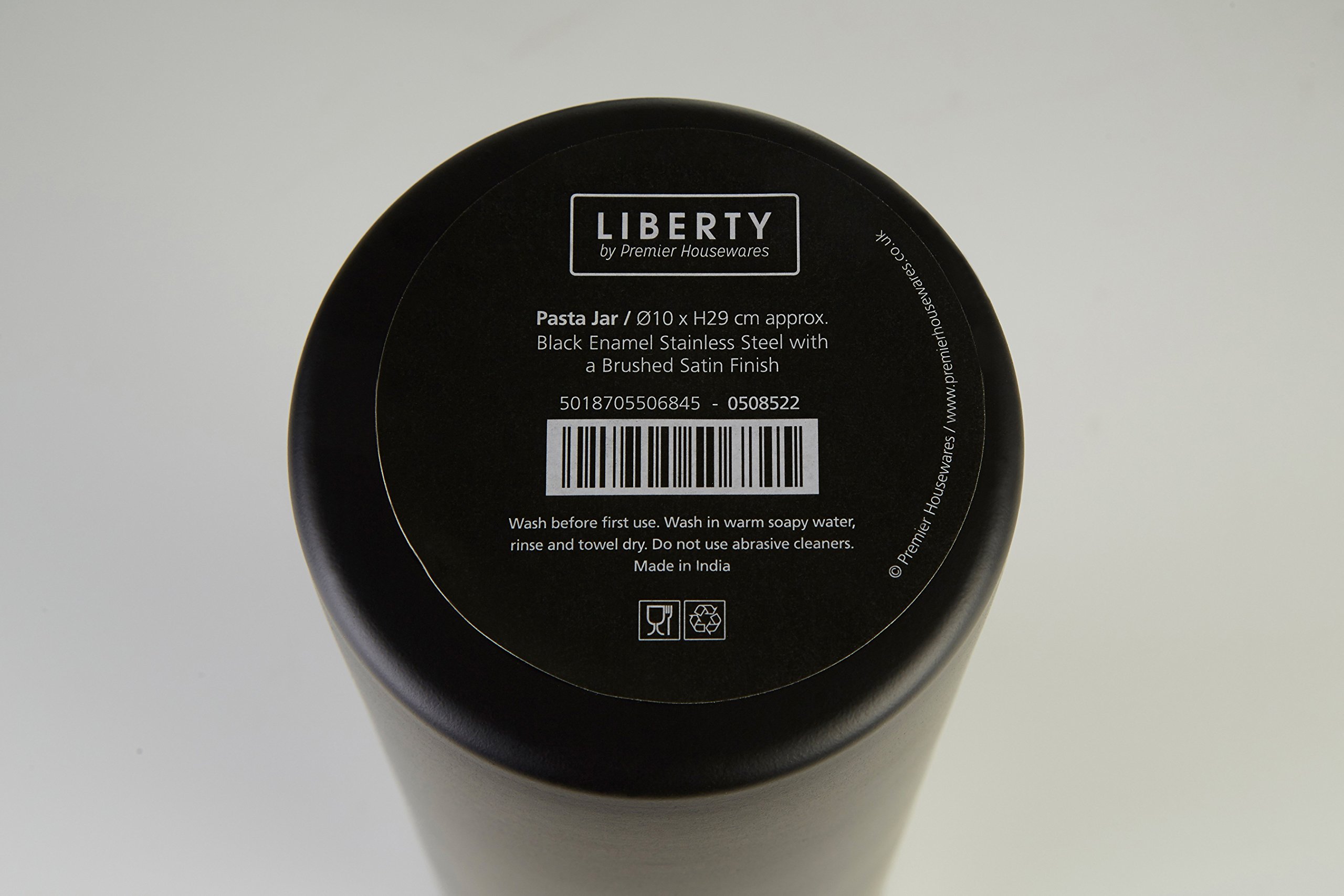 Boîte De Conservation Spaghetti Liberty En Émail Noir 9,5 - Rangement Pâtes Élégant Et Pratique