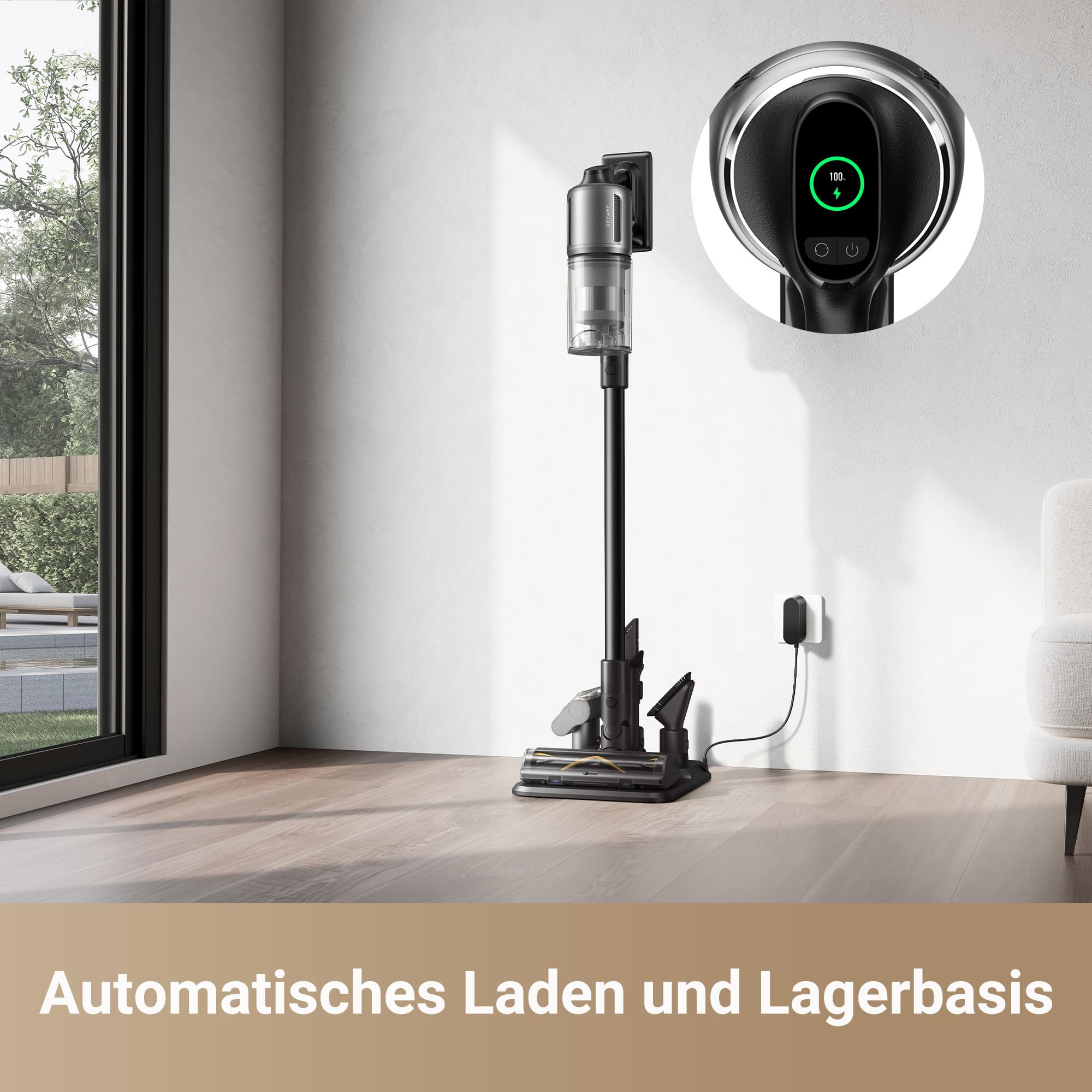 dreame Z30 Kabelloser Bodenstaubsauger, 28,000PA / 310 AW Saugkraft, 90 min Max Reinigungszeit, Dust-Reveal-Technologie, Tierhaar-Entfernungswerkzeug, Multi-Flächen-Saugkraft, Schmutzerkennung