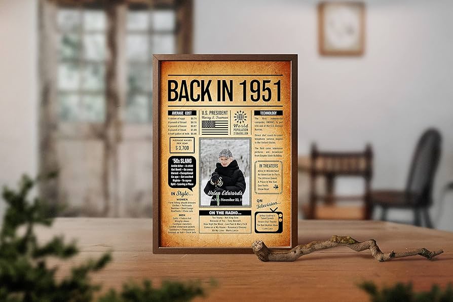 amazon-com-back-in-1951-poster-sign-personalized-birthday-gifts-idea-custom-historical-birthday-newspaper-presents-born-in-1951-bday-party-decorations-fun-fact-for-the-day-you-were-born-decor-art-print for Back In 1951 Free Printable Amazon.com: Back in 1951 Poster Sign, Personalized Birthday Gifts Idea, Custom Historical Birthday Newspaper Presents, Born in 1951 BDay Party Decorations, Fun Fact for the Day You Were Born, Decor Art Print: for Back In 1951 Free Printable