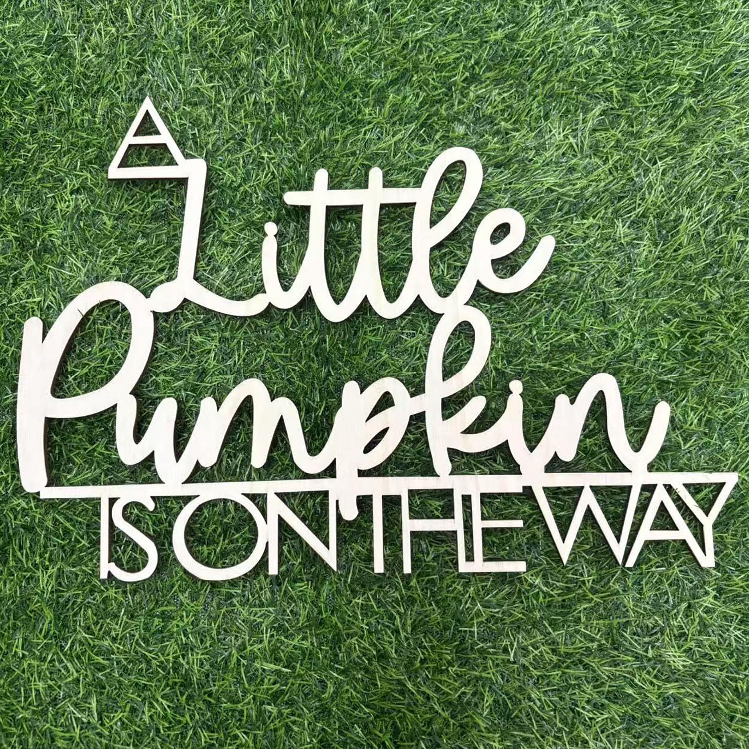 Panneau en bois A Little Pumpkin de haute précision pour décor de fête et Thanksgiving