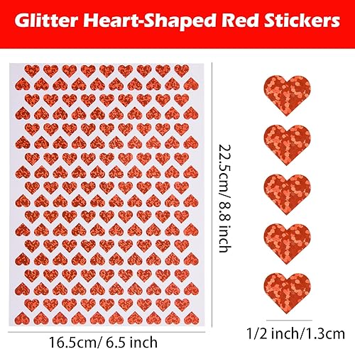Miniatura 2 de 1520 calcomanías de corazón con purpurina para el día de San Valentín calcomanías en forma de corazón calcomanías autoadhesivas decorativas para